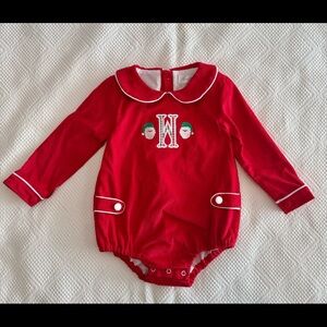 Custom Embroidered Boys Christmas Bubble 24M